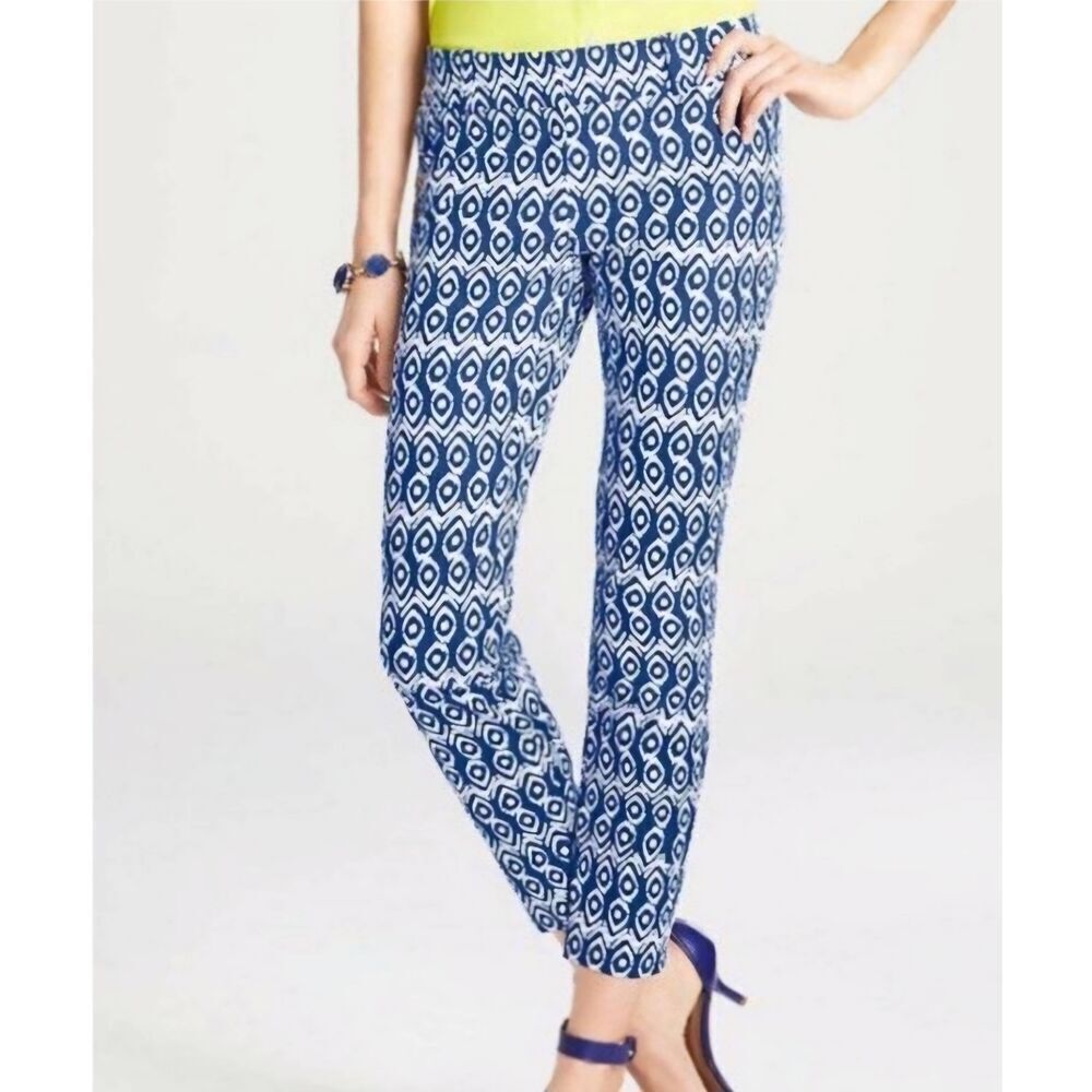 🔺️Ann Taylor Blue & White Carnegie Crop Pants Petite 6/28